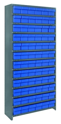 Quantum CL1275-601701BL Closed Shelving Unit, 12"D x 36"L x 39"H, 400 lb capacity, Galvannized