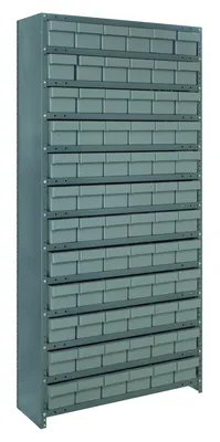 Quantum CL1275-601701GY Closed Shelving Unit, 12"D x 36"L x 39"H, 400 lb capacity, Galvannized