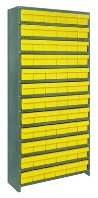 Quantum CL1275-601701YL Closed Shelving Unit, 12"D x 36"L x 39"H, 400 lb capacity, Galvannized