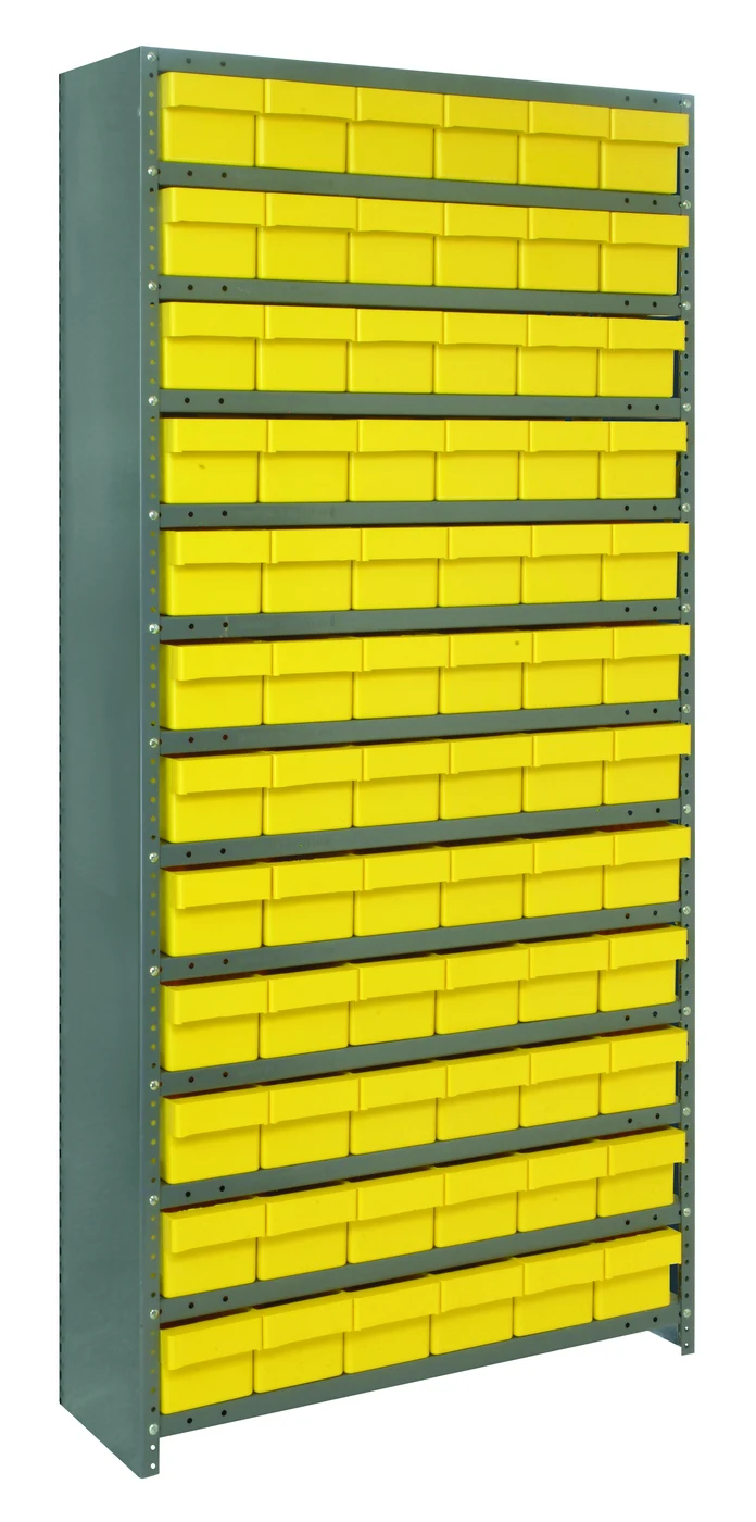 Quantum CL1875-602YL Closed Shelving Unit, 18"D x 36"L x 75"H, 400 lb capacity, Galvannized