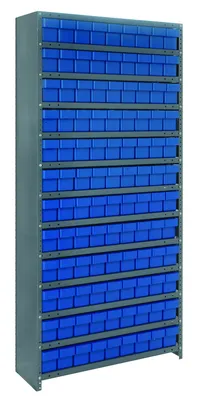 Quantum CL1875-604BL Closed Shelving Unit, 18"D x 36"L x 75"H, 400 lb capacity, Galvannized