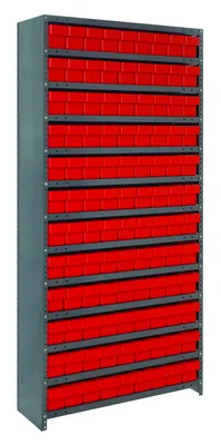 Quantum CL1875-604RD Closed Shelving Unit, 18"D x 36"L x 75"H, 400 lb capacity, Galvannized