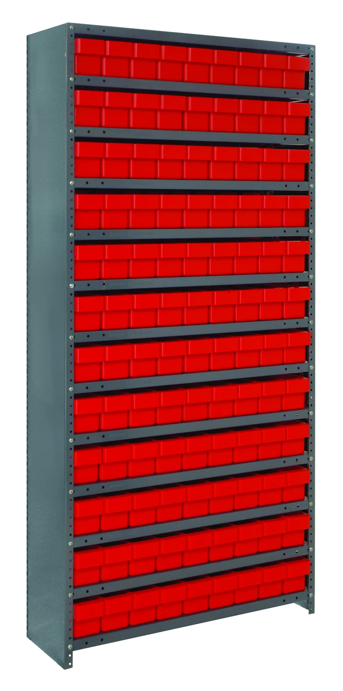 Quantum CL1875-604RD Closed Shelving Unit, 18"D x 36"L x 75"H, 400 lb capacity, Galvannized