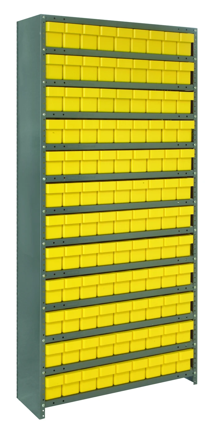 Quantum CL1875-604YL Closed Shelving Unit, 18"D x 36"L x 75"H, 400 lb capacity, Galvannized
