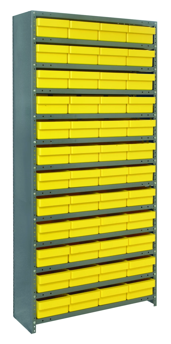 Quantum CL1875-606YL Closed Shelving Unit, 18"D x 36"L x 75"H, 400 lb capacity, Galvannized