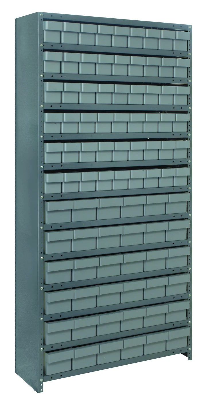 Quantum CL1875-624GY Closed Shelving Unit, 18"D x 36"L x 75"H, 400 lb capacity, Galvannized