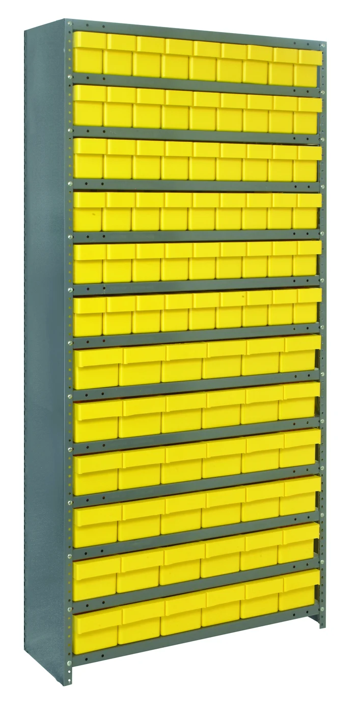 Quantum CL1875-624YL Closed Shelving Unit, 18"D x 36"L x 75"H, 400 lb capacity, Galvannized