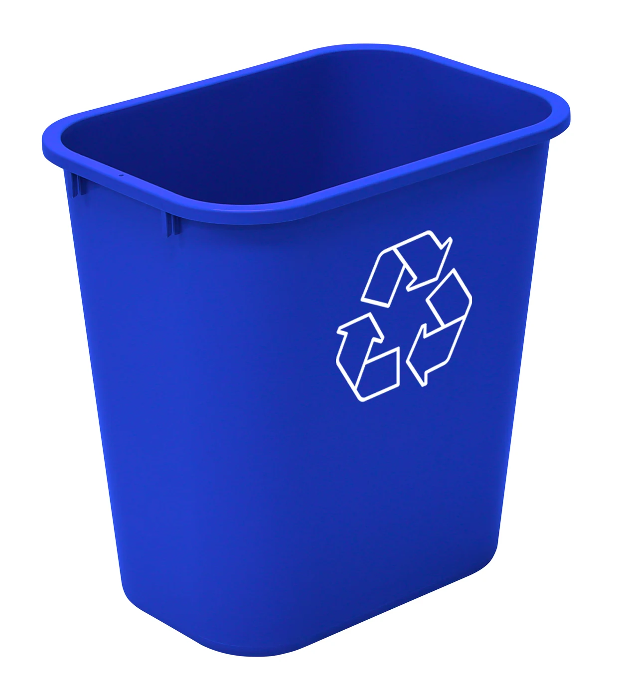 Quantum COF-07RBL Crusader Office Recycling Container, 15"L x 14.67"W x 10.59"H, 7 gal. capacity, Blue