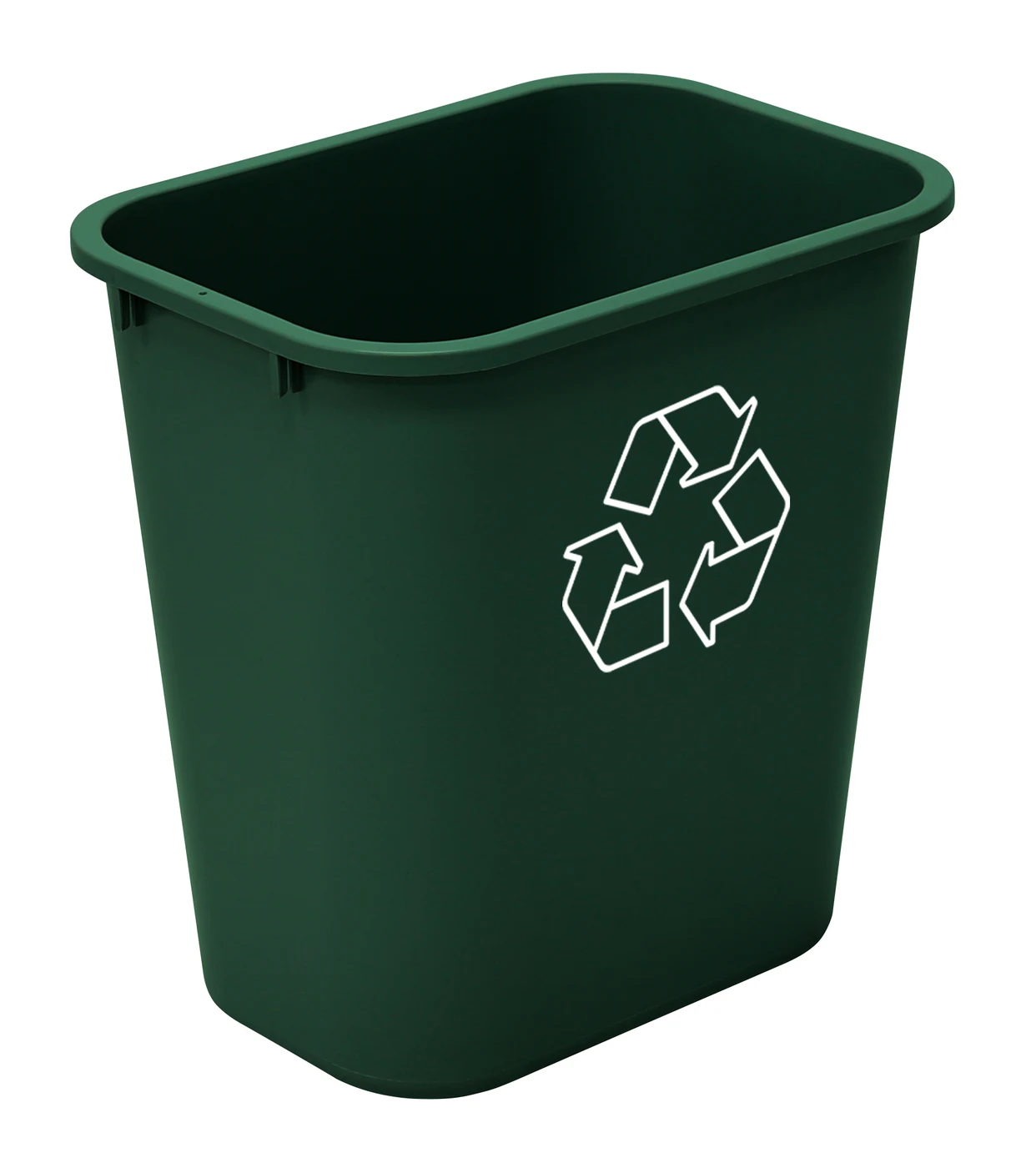 Quantum COF-07RGN Crusader Office Recycling Container, 15"L x 14.67"W x 10.59"H, 7 gal. capacity, Green