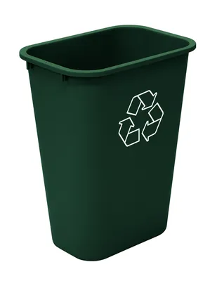 Quantum COF-10RGN Crusader Office Recycling Container, 20"L x 15.55"W x 11.5"H, 10 gal. capacity, Green