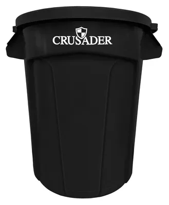 Quantum CTC-32BK Round Heavy-duty Utility Container, 32 gal. capacity, Black