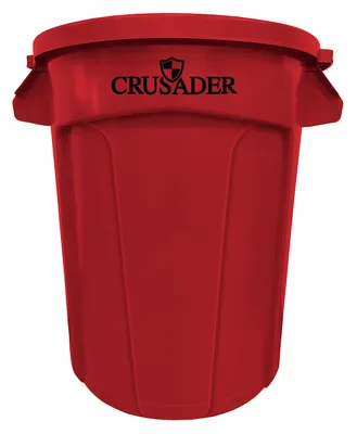 Quantum CTC-32RD Round Heavy-duty Utility Container, 32 gal. capacity, Red