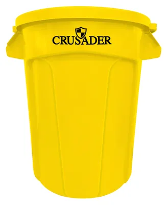 Quantum CTC-32YL Round Heavy-duty Utility Container, 32 gal. capacity, Yellow