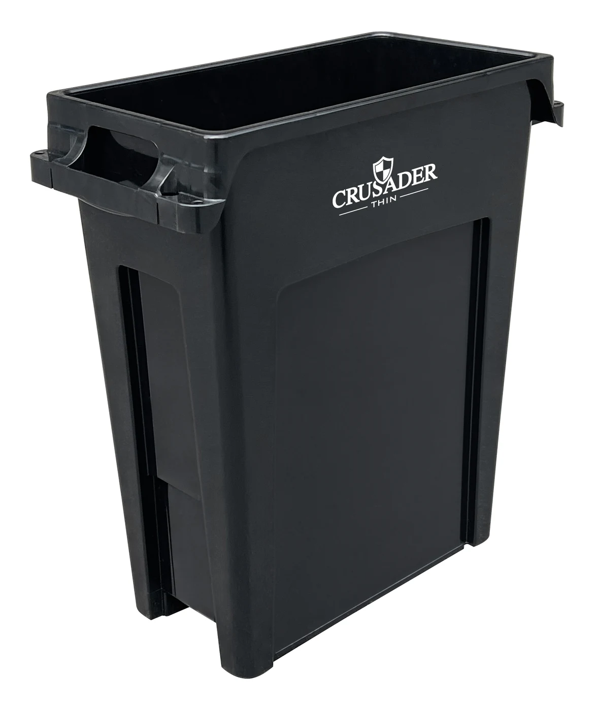 Quantum CTH-16BK Thin Container, 22"D x 11"W x 25"H, 16 gal. capacity, Black