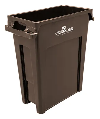 Quantum CTH-16BN Thin Container, 22"D x 11"W x 25"H, 16 gal. capacity, Brown