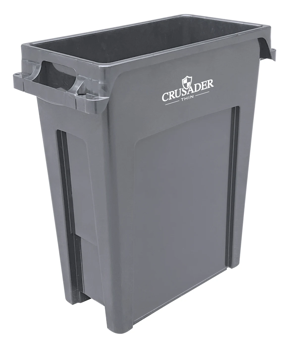 Quantum CTH-16GY Thin Container, 22"D x 11"W x 25"H, 16 gal. capacity, Gray
