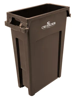 Quantum CTH-23BN Thin Container, 22"D x 11"W x 30"H, 23 gal. capacity, Brown
