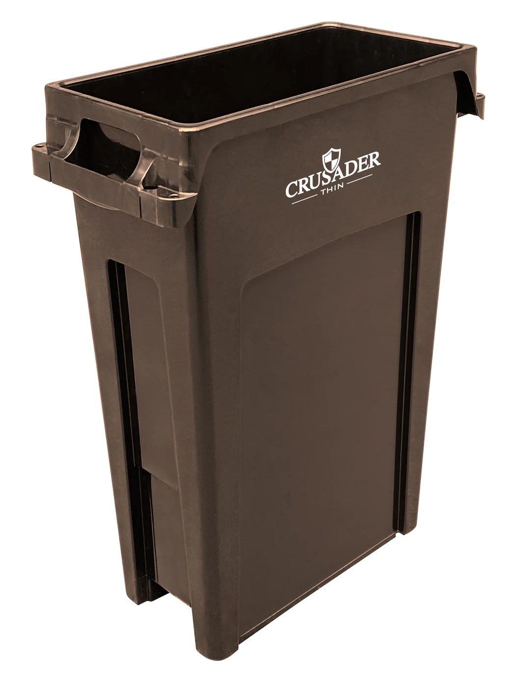 Quantum CTH-23BN Thin Container, 22"D x 11"W x 30"H, 23 gal. capacity, Brown