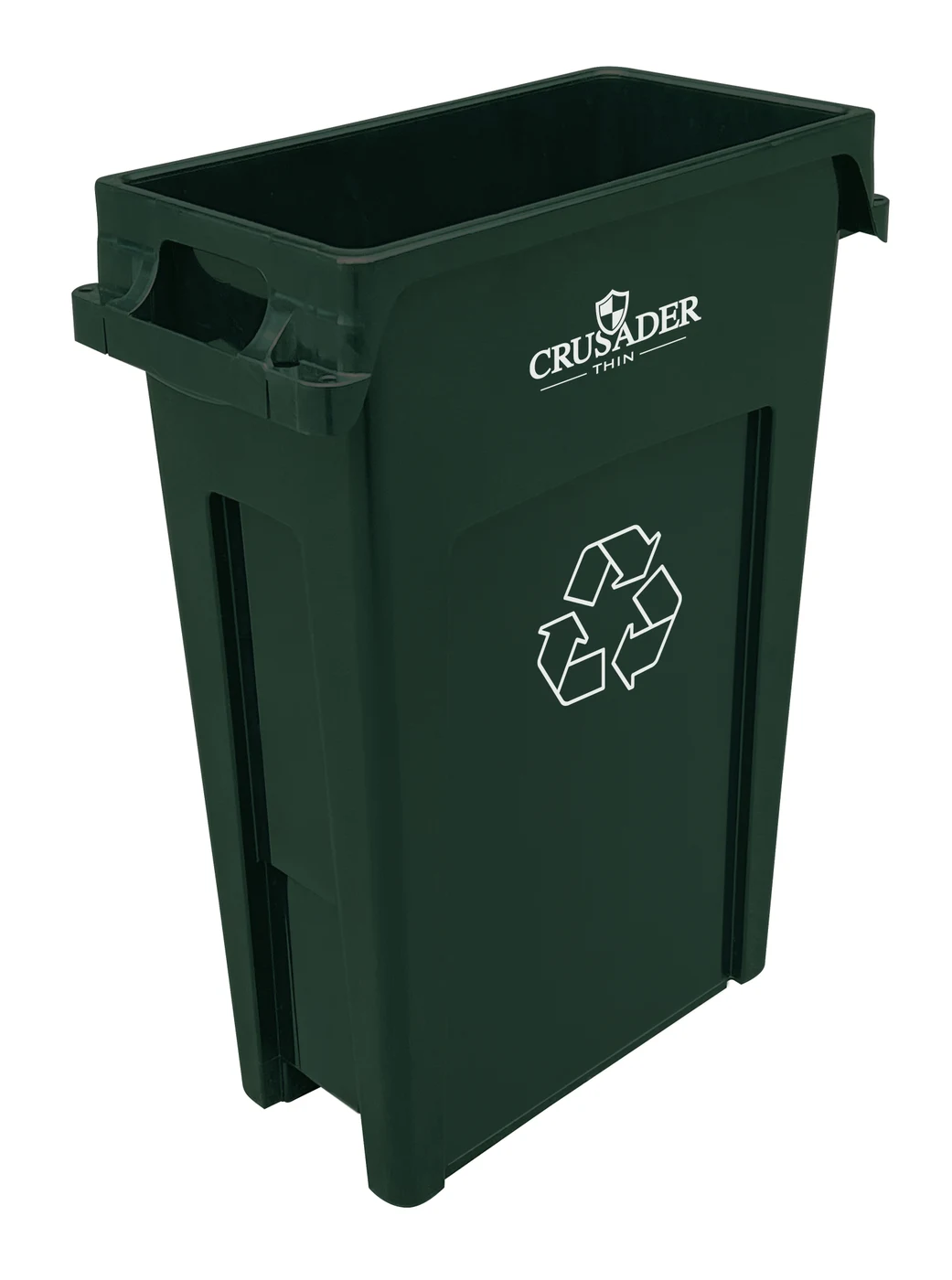 Quantum CTH-23RGN Thin Recyclining Container, 22"D x 11"W x 30"H, 23 gal. capacity, Green