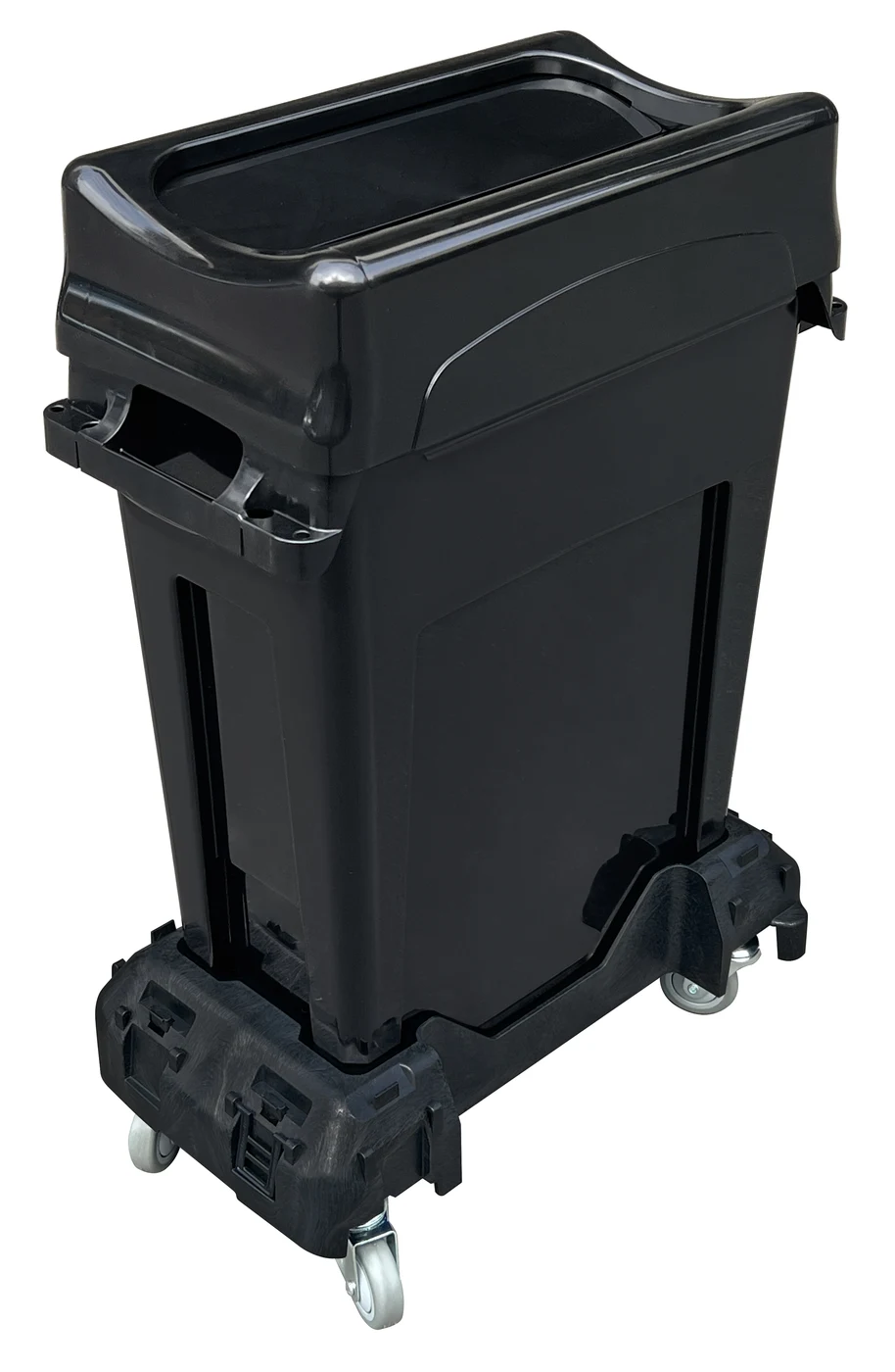 Quantum CTH-DLY Crusader Thin Container Dolly, 800 lb capacity, Black/Gray Metalic