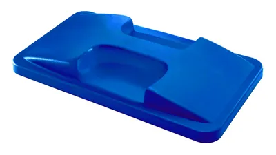 Quantum CTH-LHFTBL Crusader Thin Recycling Container Flat Lid with Handle, Blue