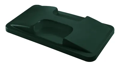 Quantum CTH-LHFTGN Crusader Thin Recycling Container Flat Lid with Handle, Grren