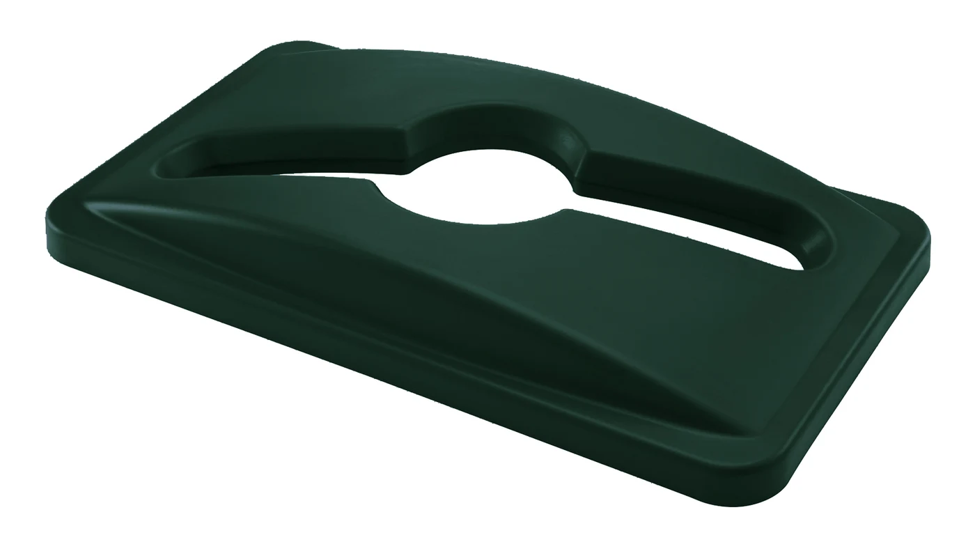 Quantum CTH-LMXGN Crusader Thin Recycling Container Mixed Recycle Lid, Green