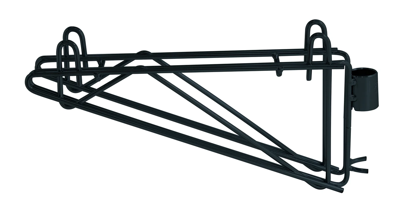 Quantum DCB12BK Cantilever Multiple Shelf Post Wall Mount, Black
