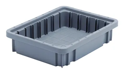 Quantum DG91025GYCS Dividable Grid Container, 10-7/8"L x 8-1/4"W x 2-1/2"H, Gray, Case of 20