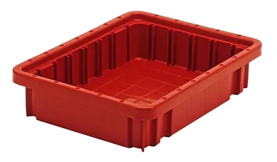Quantum DG91025RDCS Dividable Grid Container, 10-7/8"L x 8-1/4"W x 2-1/2"H, Red, Case of 20