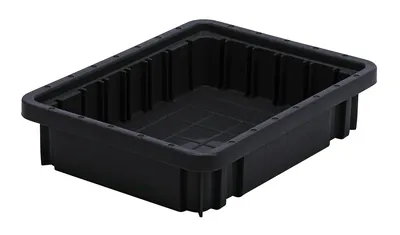 Quantum DG91025COCS Conductive Dividable Grid Container, 10-7/8"L x 8-1/4"W x 2-1/2"H, Black, Case of 20