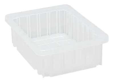 Quantum DG91035CLCS Dividable Grid Container, 10-7/8"L x 8-1/4"W x 3-1/2"H, Clear, Case of 20