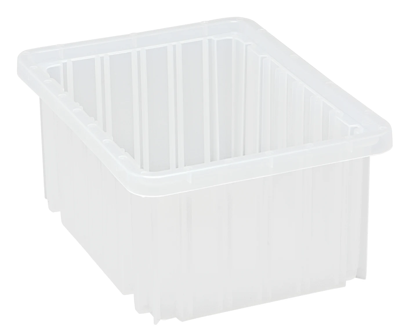 Quantum DG91050CLCS Dividable Grid Container, 10-7/8"L x 8-1/4"W x 5"H, Clear, Case of 20
