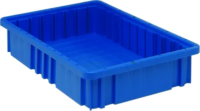 Quantum DG92035BLCS Dividable Grid Container, 16-1/2"L x 10-7/8"W x 3-1/2"H, Blue, Case of 12