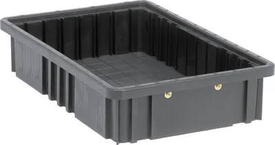 Quantum DG92035COCS Conductive Dividable Grid Container, 16-1/2"L x 10-7/8"W x 3-1/2"H, Black, Case of 12