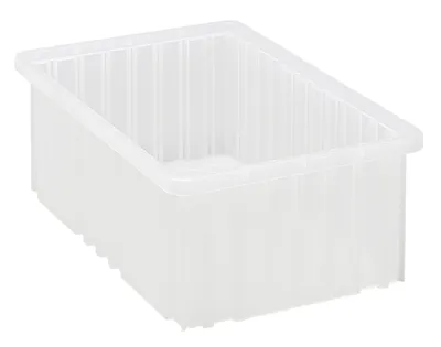 Quantum DG92060CLCS Dividable Grid Container, 16-1/2"L x 10-7/8"W x 6"H, Clear, Case of 8