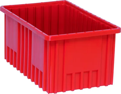 Quantum DG92080RDCS Dividable Grid Container, 16-1/2"L x 10-7/8"W x 8"H, Red, Case of 8