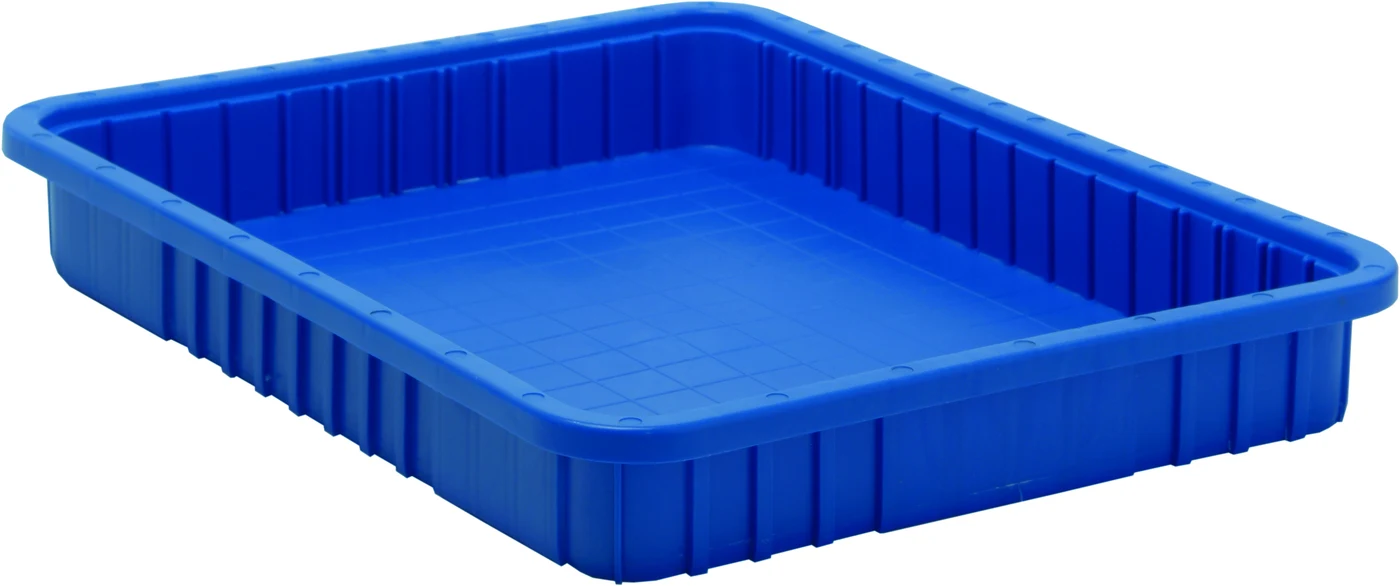 Quantum DG93030BLCS Dividable Grid Container, 22-1/2"L x 17-1/2"W x 3"H, Blue, Case of 6