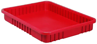 Quantum DG93030RDNB Dividable Grid Container, 22-1/2"L x 17-1/2"W x 3"H, Red