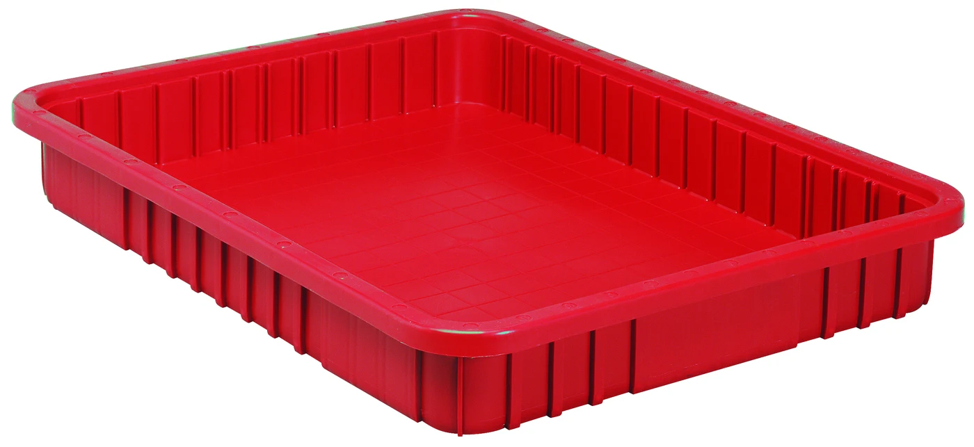 Quantum DG93030RDNB Dividable Grid Container, 22-1/2"L x 17-1/2"W x 3"H, Red