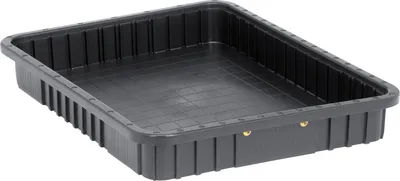 Quantum DG93030COCS Conductive Dividable Grid Container, 22-1/2"L x 17-1/2"W x 3"H, Black, Case of 6