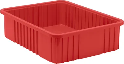 Quantum DG93060RDNB Dividable Grid Container, 22-1/2"L x 17-1/2"W x 6"H, Red