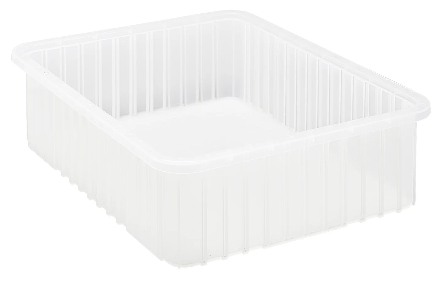 Quantum DG93060CLCS Dividable Grid Container, 22-1/2"L x 17-1/2"W x 6"H, Clear, Case of 3
