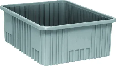 Quantum DG93080GYCS Dividable Grid Container, 22-1/2"L x 17-1/2"W x 8"H, Gray, Case of 3