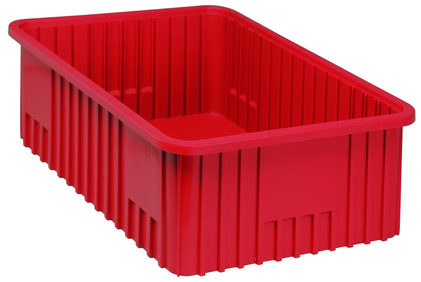 Quantum DG93080RDCS Dividable Grid Container, 22-1/2"L x 17-1/2"W x 8"H, Red, Case of 3
