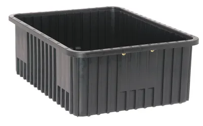 Quantum DG93080COCS Conductive Dividable Grid Container, 22-1/2"L x 17-1/2"W x 8"H, Black, Case of 3