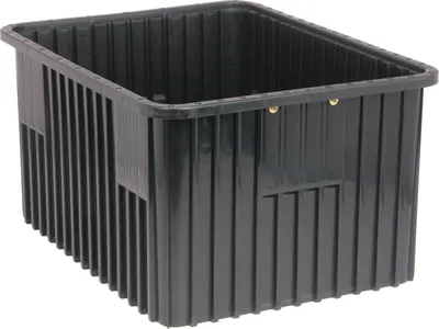 Quantum DG93120COCS Conductive Dividable Grid Container, 22-1/2"L x 17-1/2"W x 12"H, Black, Case of 3