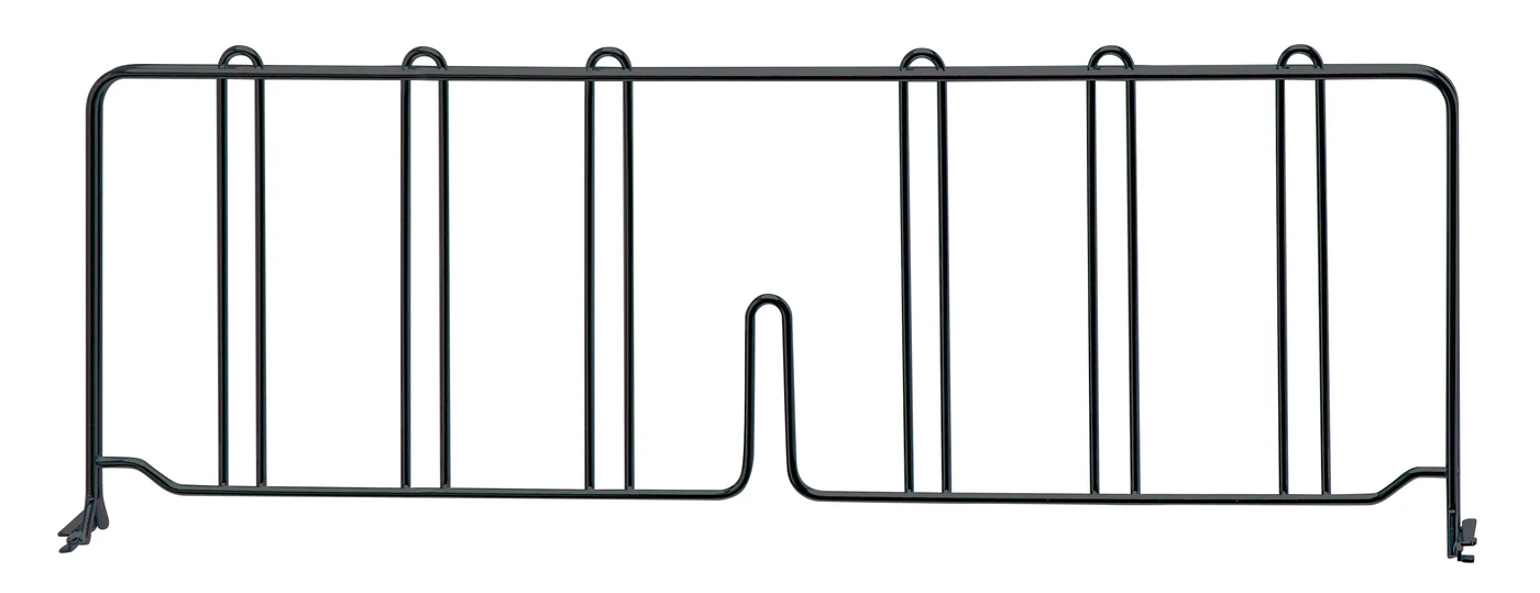 Quantum DIV24BK Wire Shelf Divider, 24"D x 8"H, Black
