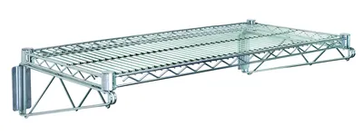 Quantum WDWB1224C Wall Mount Cantilever Single Shelf, 24"D x 12"W, Chrome