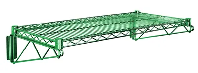 Quantum WDWB1224P Wall Mount Cantilever Single Shelf, 24"D x 12"W, Green
